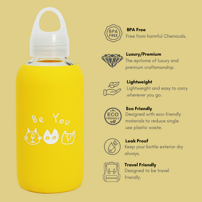 Glass water bottle - Perfect Yellow