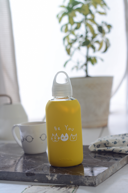 Glass water bottle - Perfect Yellow