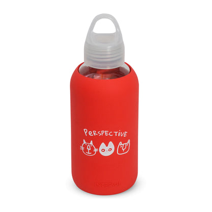 Glass water bottle - Blasting Red