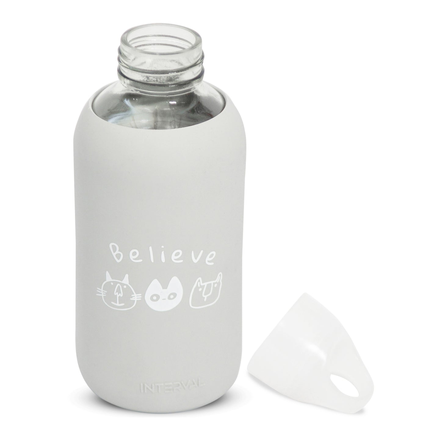 Glass water bottle - Ice Grey