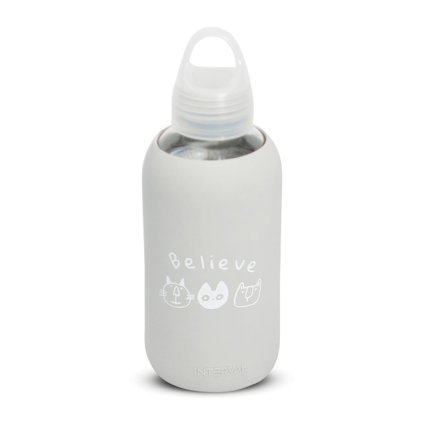 Glass water bottle - Ice Grey