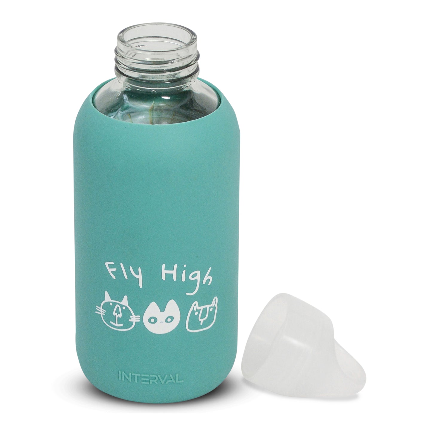 Glass water bottle - Turquoise Blue