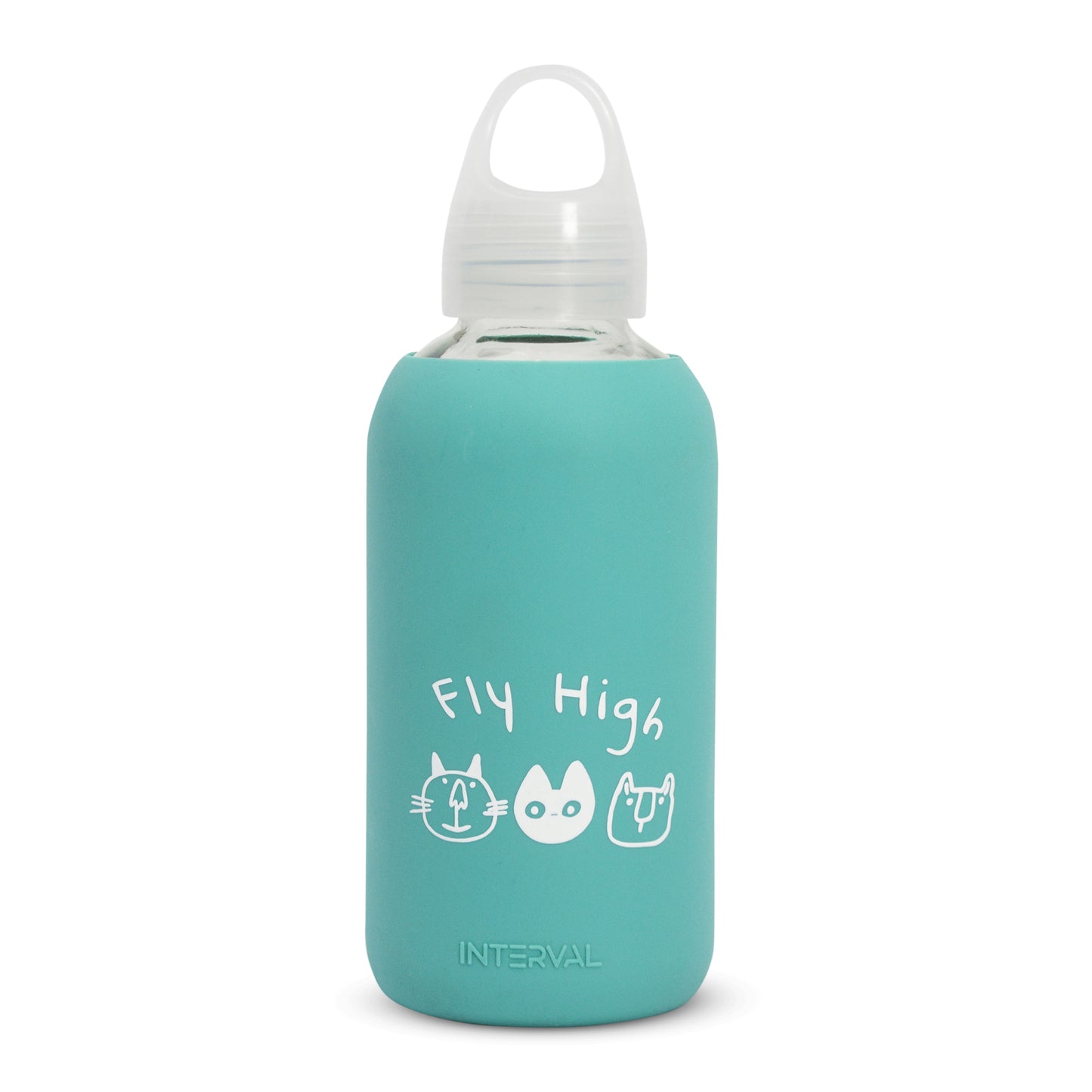 Glass water bottle - Turquoise Blue